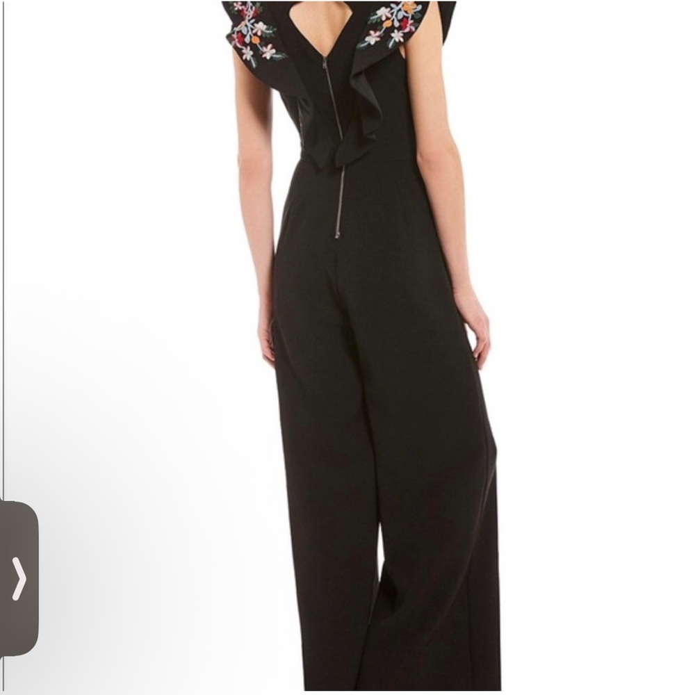 Sugar + Lips Embroidered Black Jumpsuit wide leg M boho - Picture 2 of 6
